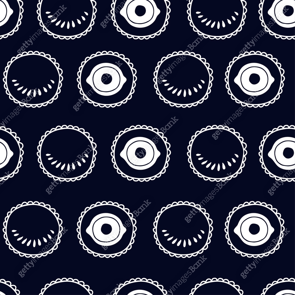 Evil Pattern Background Seamless pattern with white evil mystical eyes on black background in a ...