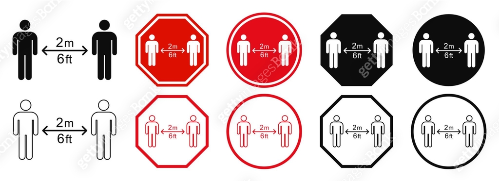 Keep Distance Pwd Set keep distance sign. Coronavirus epidemic protective equipment ...