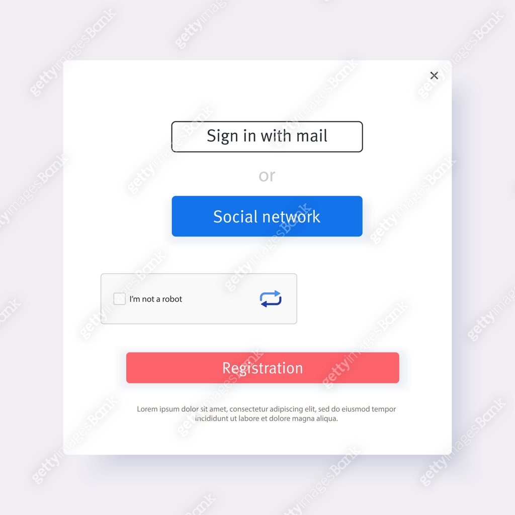 Modern UI/UX create account. Login form for web site Material design ...