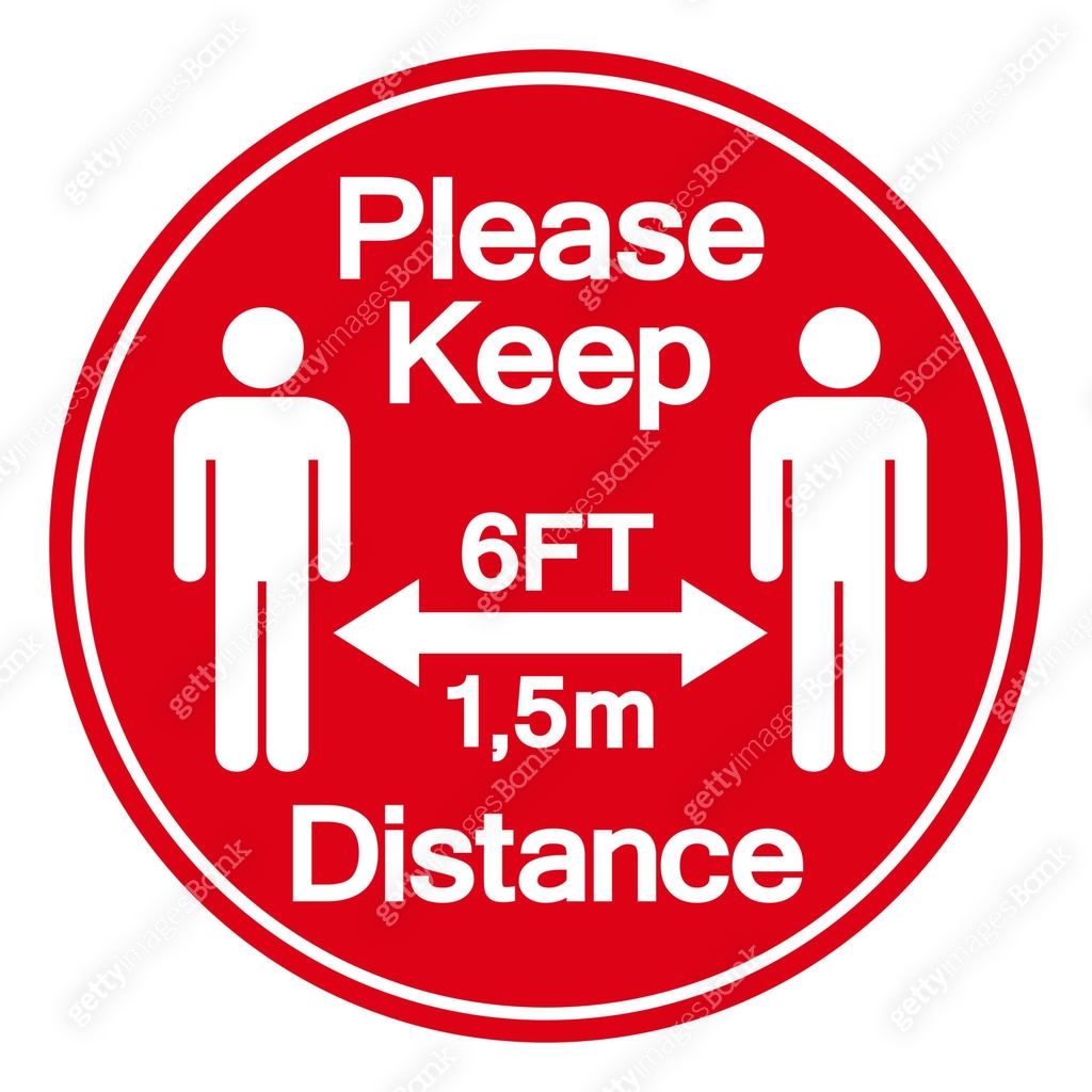 Please Keep 6ft Distance Symbol, Vector Illustration, Isolated On White ...