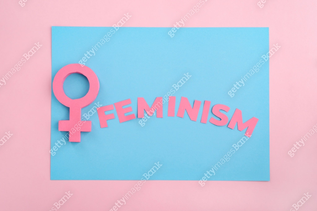 Female pink gender sign and feminism paper lettering 이미지 (1255618127 ...