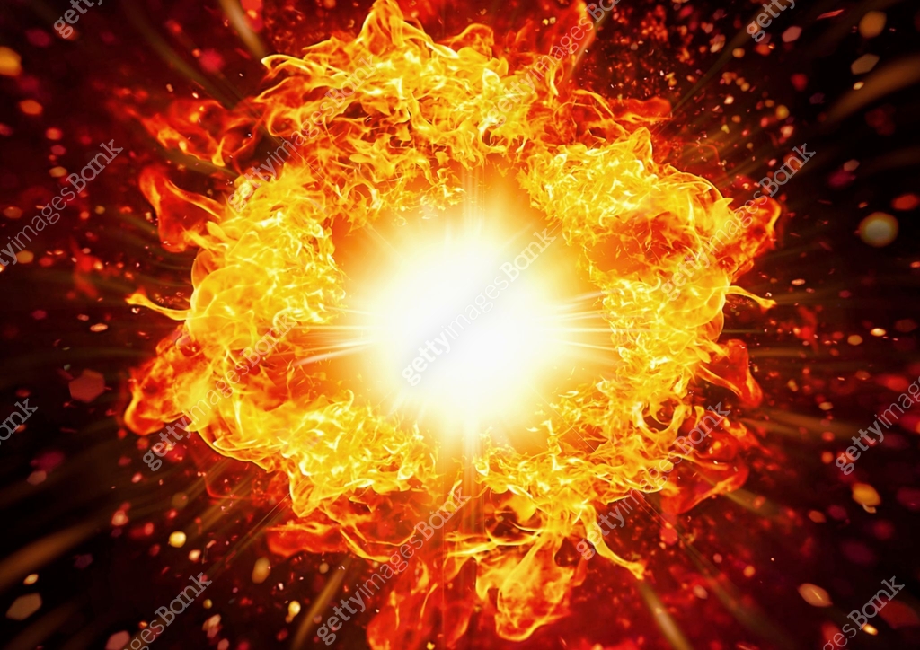 3D illustration of a ring of exploding fire 이미지 (1257932128) 일러스트, 무료 ...