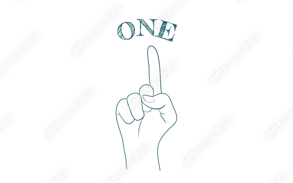 One Hand Only Sign Hand sign icon, number 1, finger letters 이미지 (1255641943) - 게티이미지뱅크