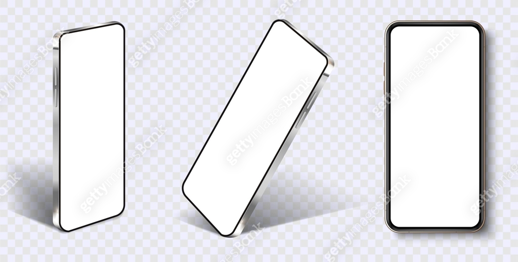 Realistic layout of the smartphone in different angles. Smartphone from ...