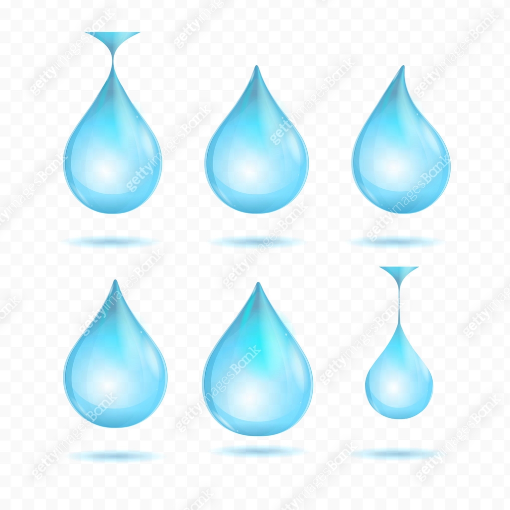 Different Drop Image Realistic Detailed 3d Water Drop Different Shape Set. Vector 이미지 ...