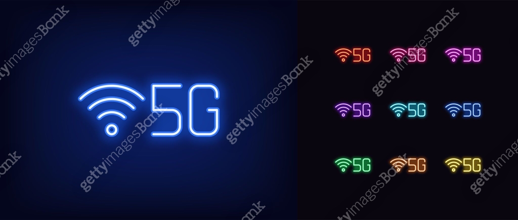 Neon Network Sign Neon 5G network icon. Neon 5g technology sign 이미지 (1254555012) 일러스트, 무료 ...