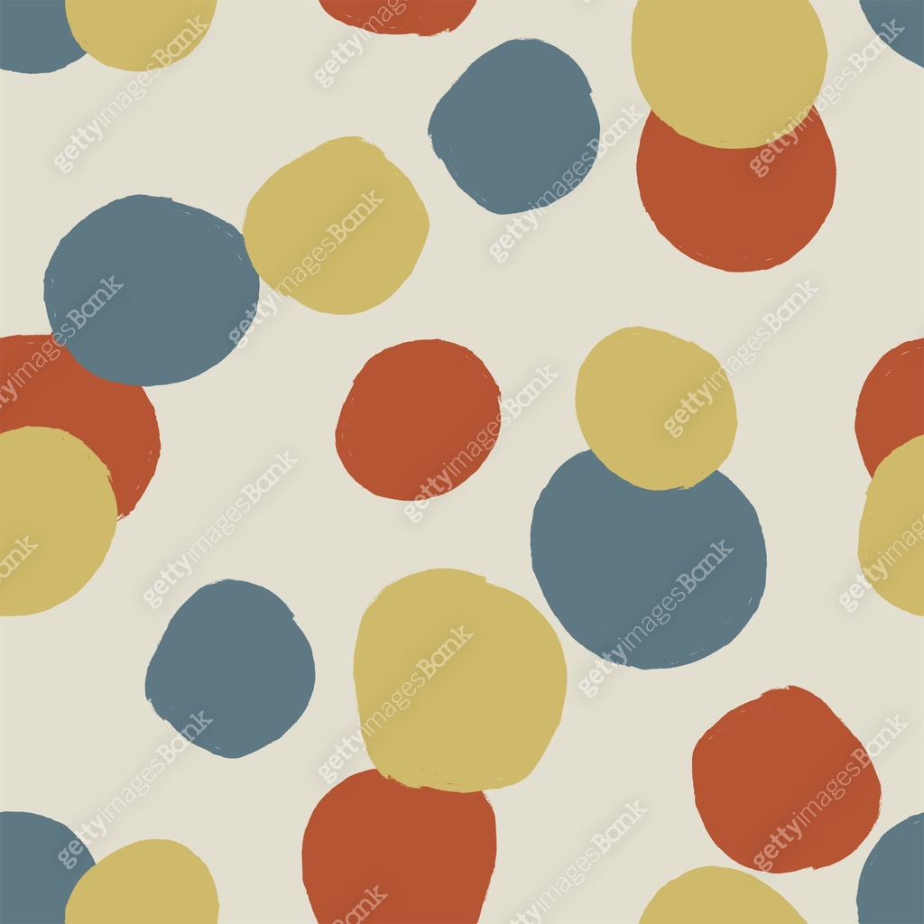 Seamless pattern with scattered round spots drawn by hand with a ...