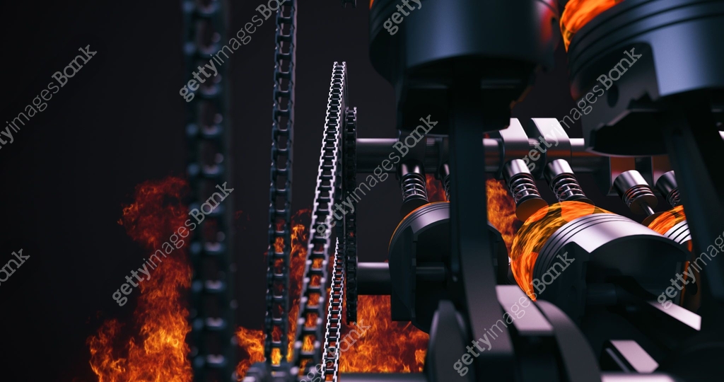 V8 Engine Animation With Ignitions And Explosions. 3D Rendering 이미지 ...