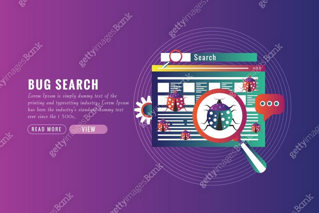 Coding Bug Visual System bug concept. Code bug concept. Vector bug in the system. Bug ...