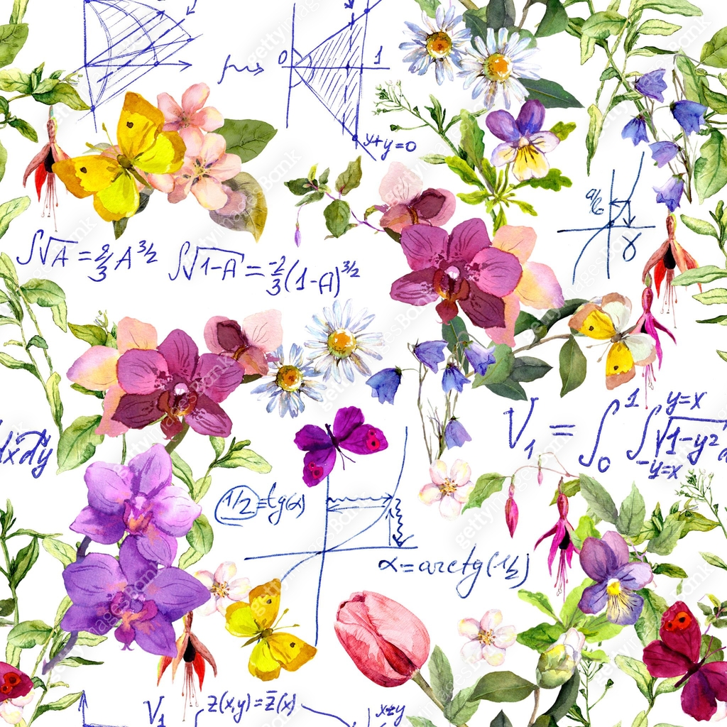 Seamless school pattern with math design - mathematical hand written ...