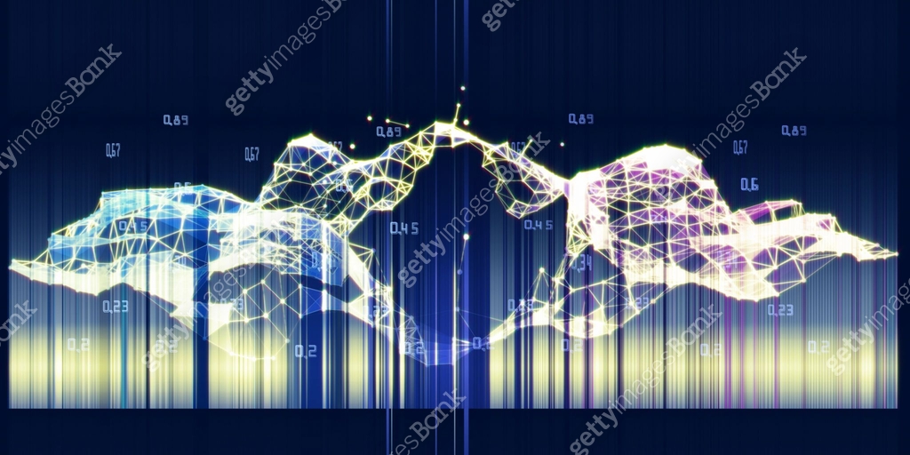 Abstract visualization analyze algorithm artificial intelligence data ...