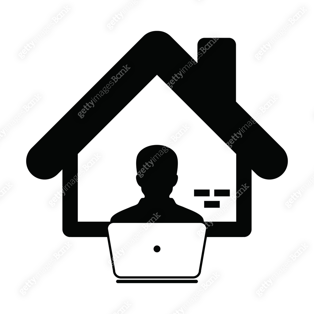Working Pictrogram Work icon with male user person profile avatar with home symbol for ...