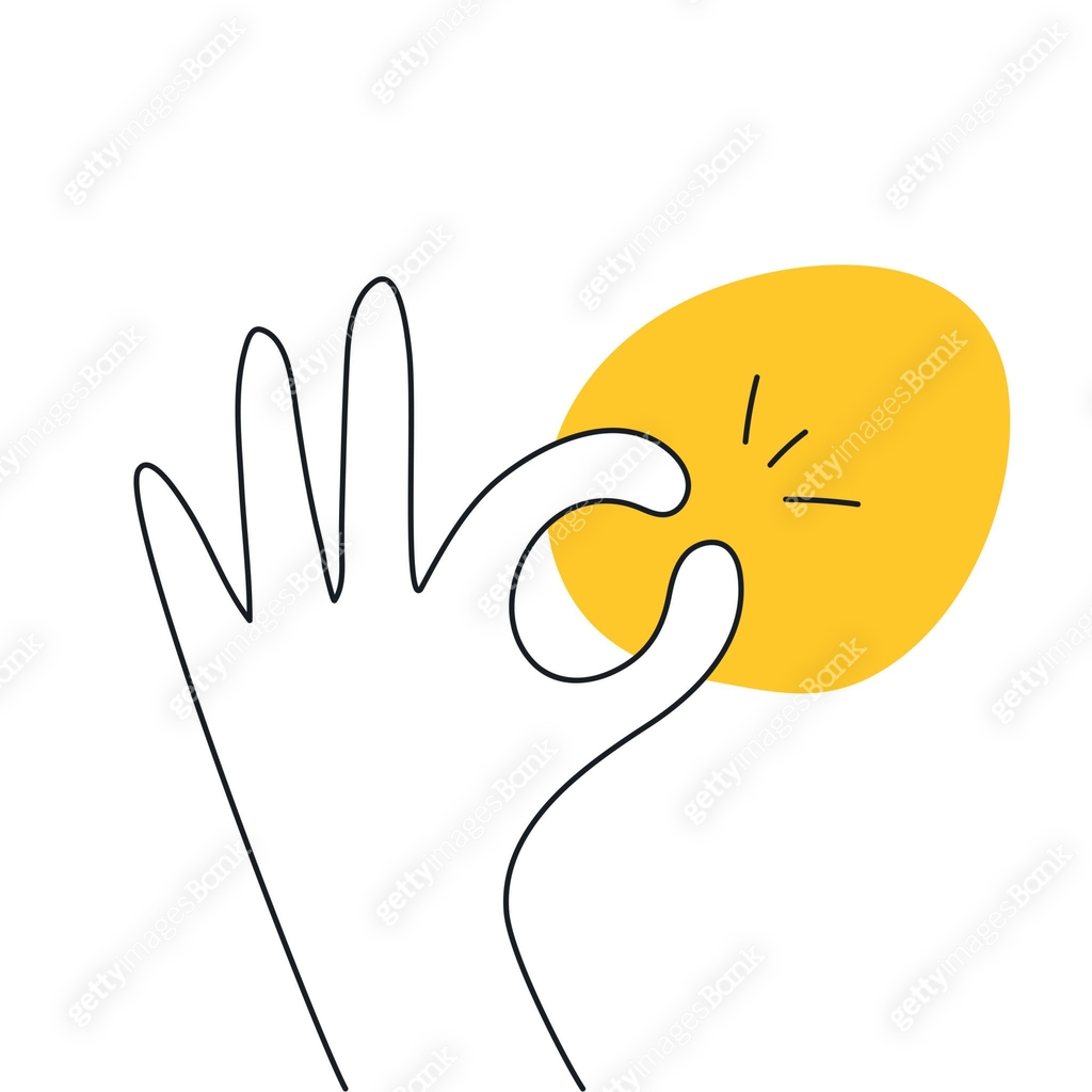 Hand OK sign, All done, everything is all right or great - Vector 이미지 ...