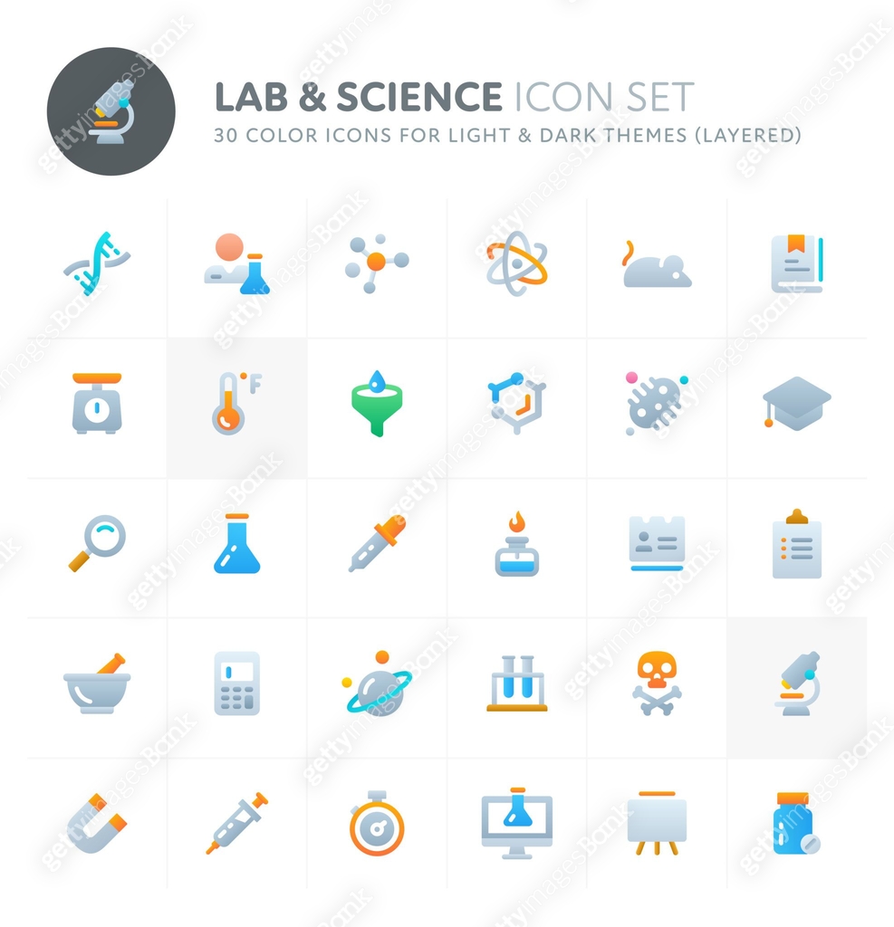 Lab & Science Vector Icon Set. Fillio Color Icon Series. 이미지 ...