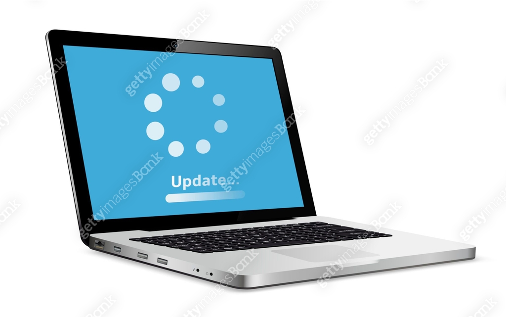 System software update concept. Loading process on laptop screen 이미지 ...