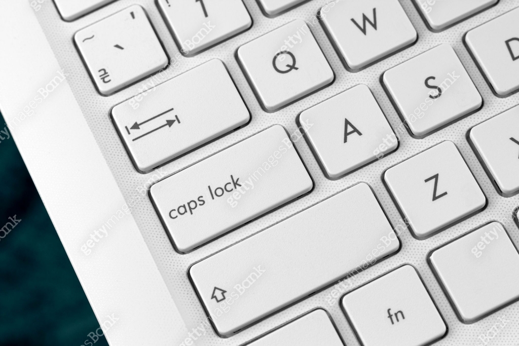 Caps Lock key on laptop close up. International Caps Lock Day 이미지 ...
