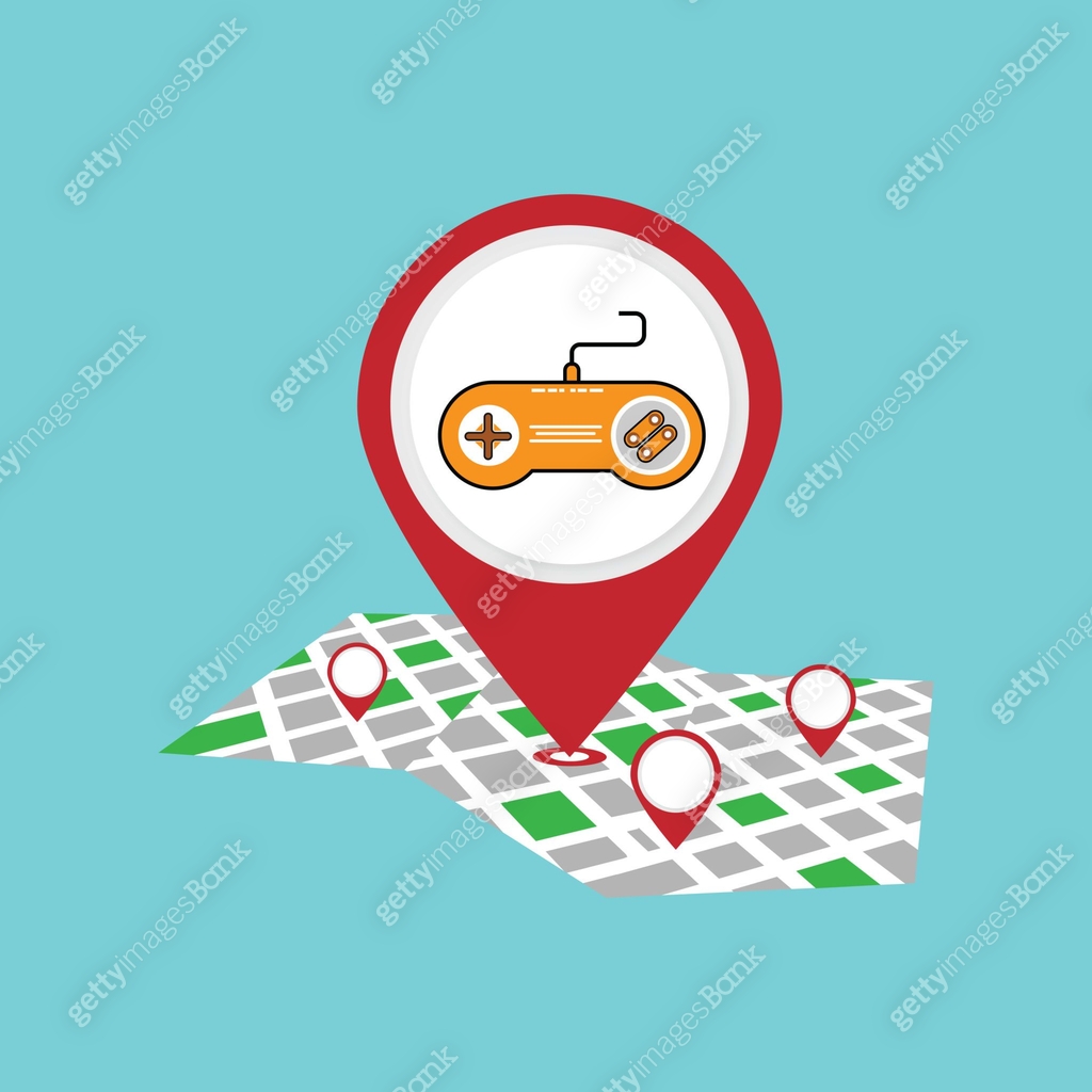 Game Controller Pin Pointer On Map Location 이미지 (1283504523) 일러스트, 무료 ...