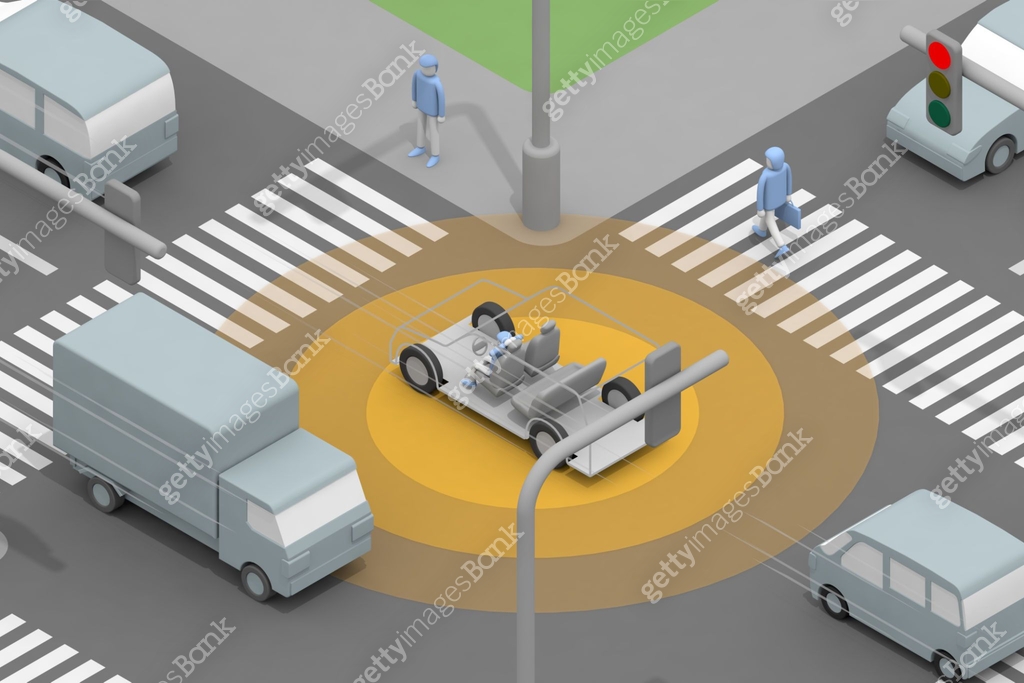 It runs automatically. Autonomous driving at intersections. Slow down ...