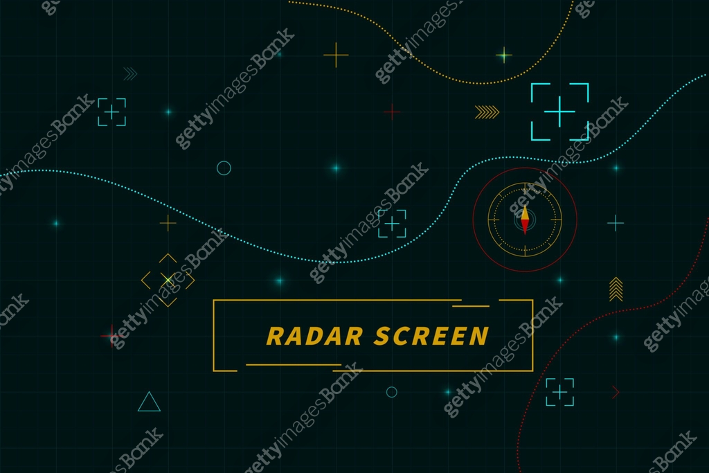 Digital green radar screen. Radar control panel abstract Technology ...