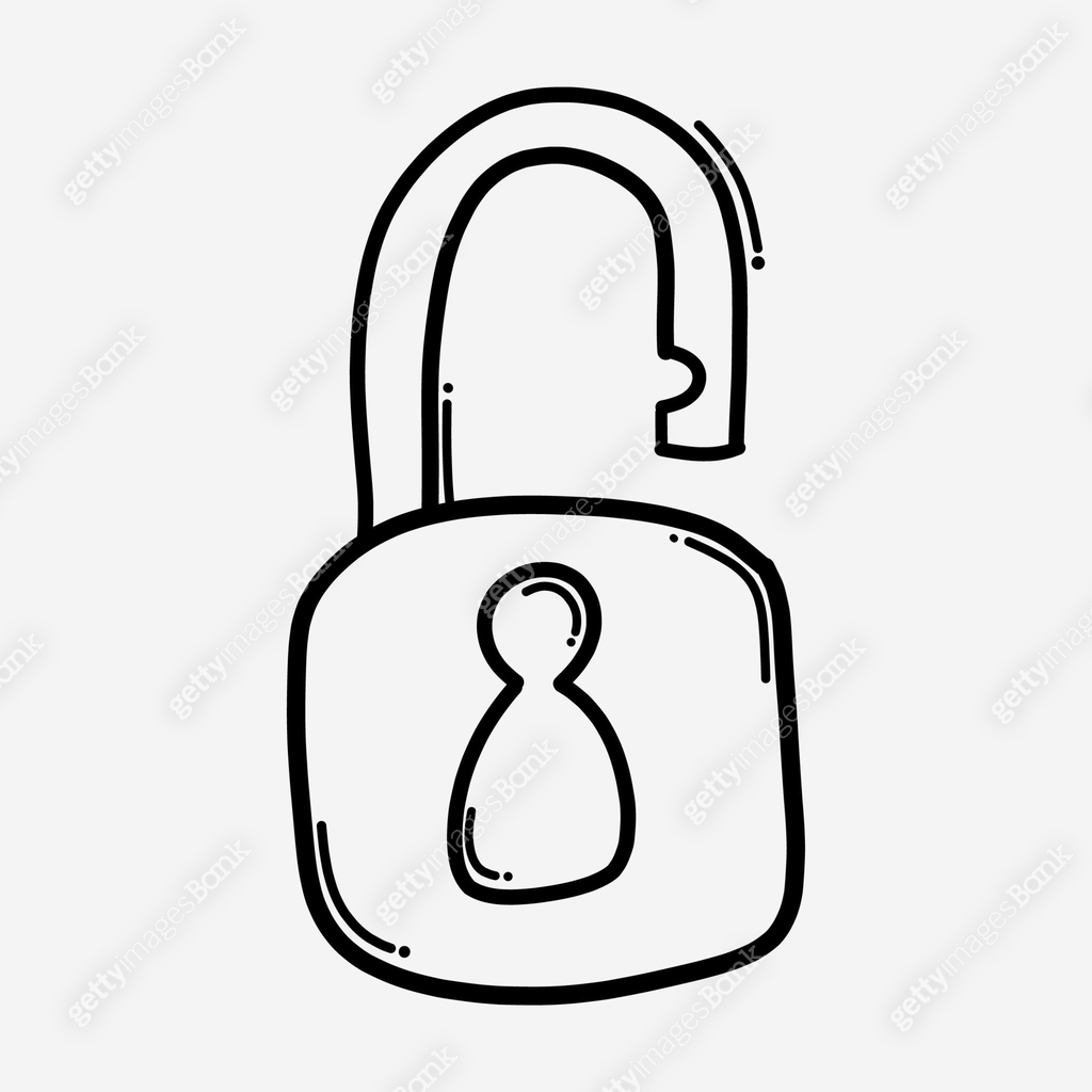 lock doodle vector icon. Drawing sketch illustration hand drawn line ...