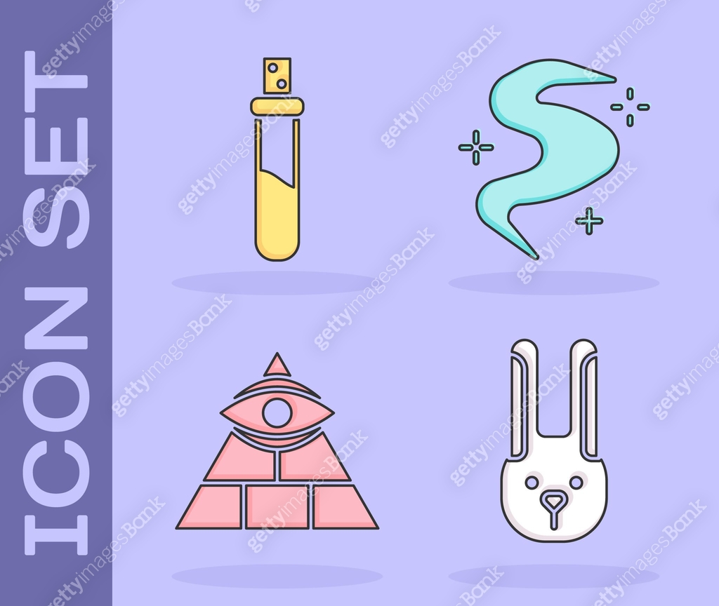 Masonic Rabbit Set Rabbit with ears, Bottle with love potion, Masons and Magic fog or ...