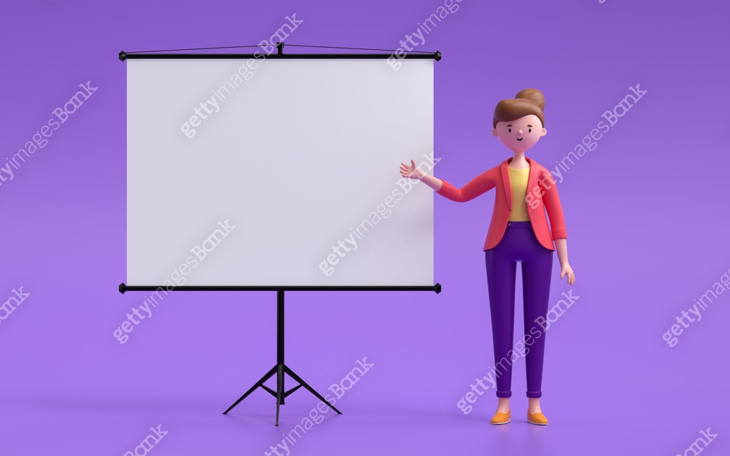 Projector Screen Powerpoint Cartoon Cartoon characters standing near projector screen 이미지 (1288748917) 일러스트 ...