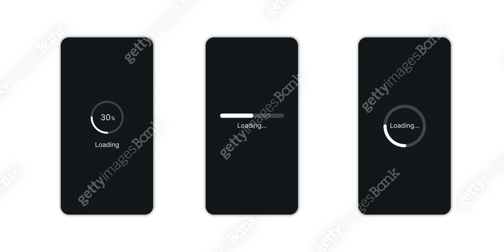 Different Loading icon UI, UX, GUI Screen and flat web icons for mobile ...