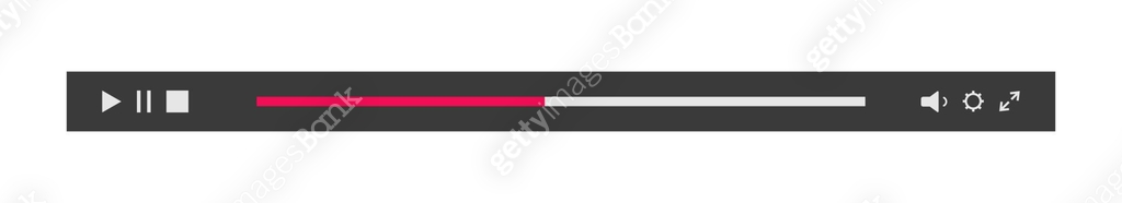 Minimalistic video player bar. Vector illustration. Media player ...