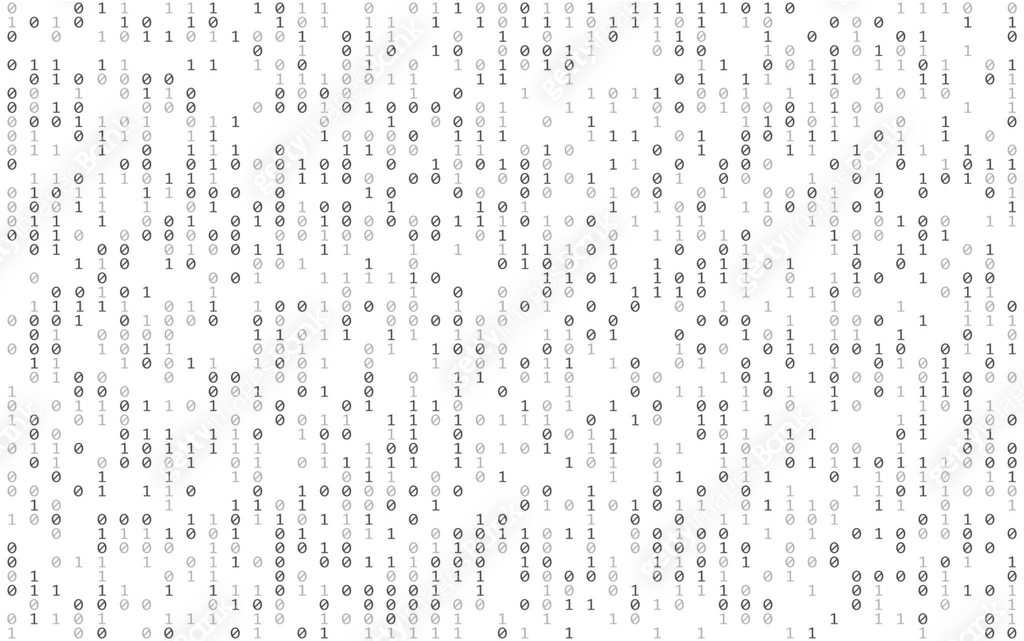 Binary background. Falling digits on white backdrop. Matrix effect with ...