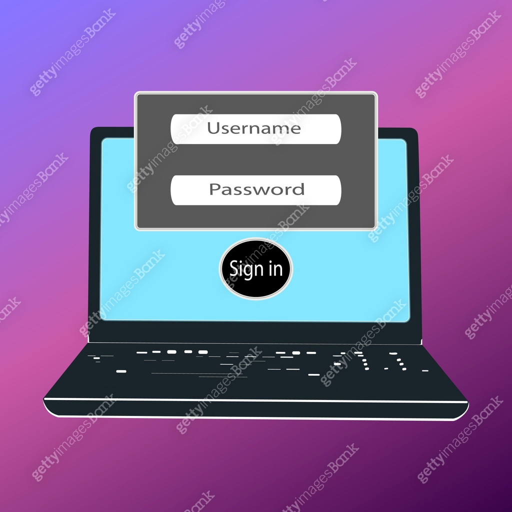 Interface design of the login and registration form. The page on the ...