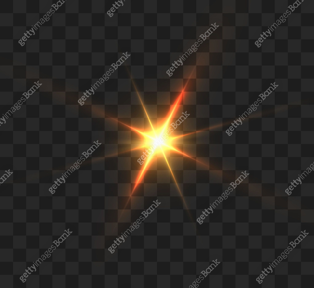 A bright flash of light flickering on a transparent background, for ...