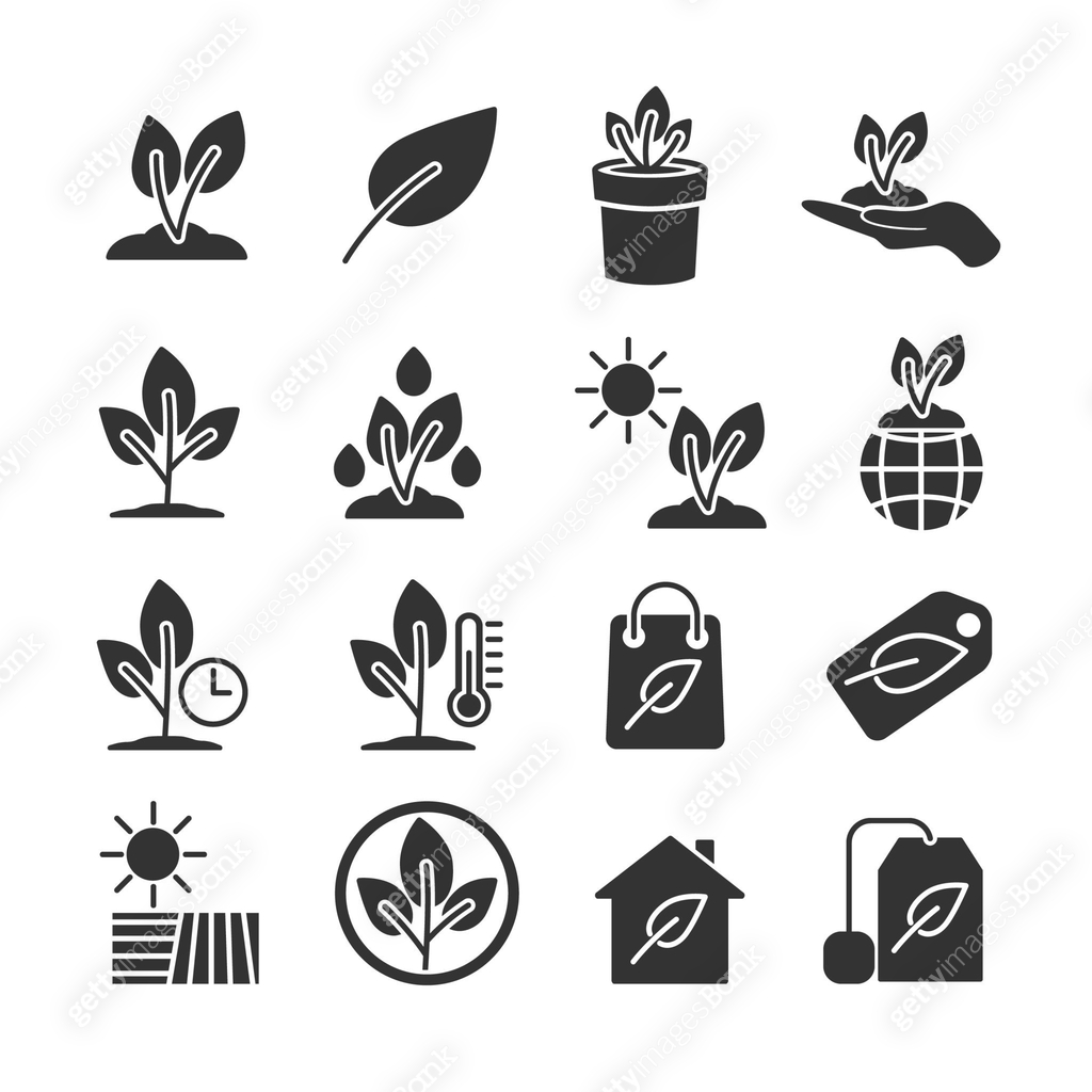 Vector image of set of plants icons. 이미지 (1300637657) 일러스트, 무료 일러스트 ...