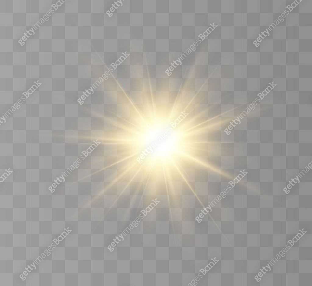 A bright flash of light flickering on a transparent background, for ...
