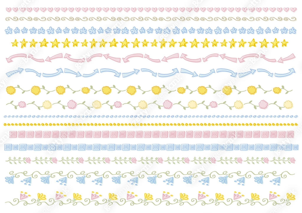 Hand-drawned Decorative border line Set. “Color Line Drawing & Colors ...
