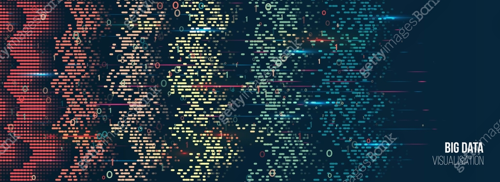 Machine learning algorithm. Waves array visual concept. Big data ...