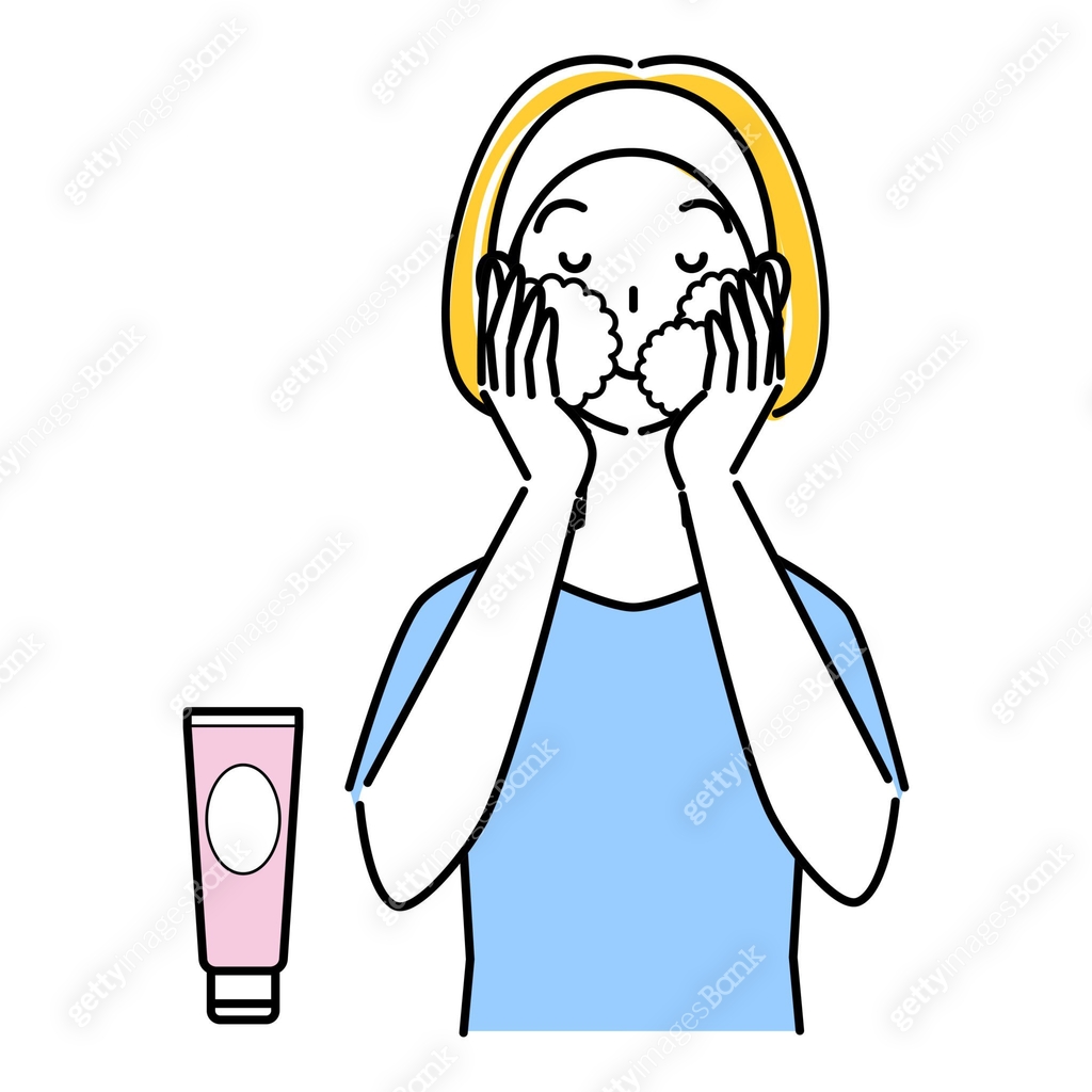 A woman who has become rough skin is doing skin care Illustration ...