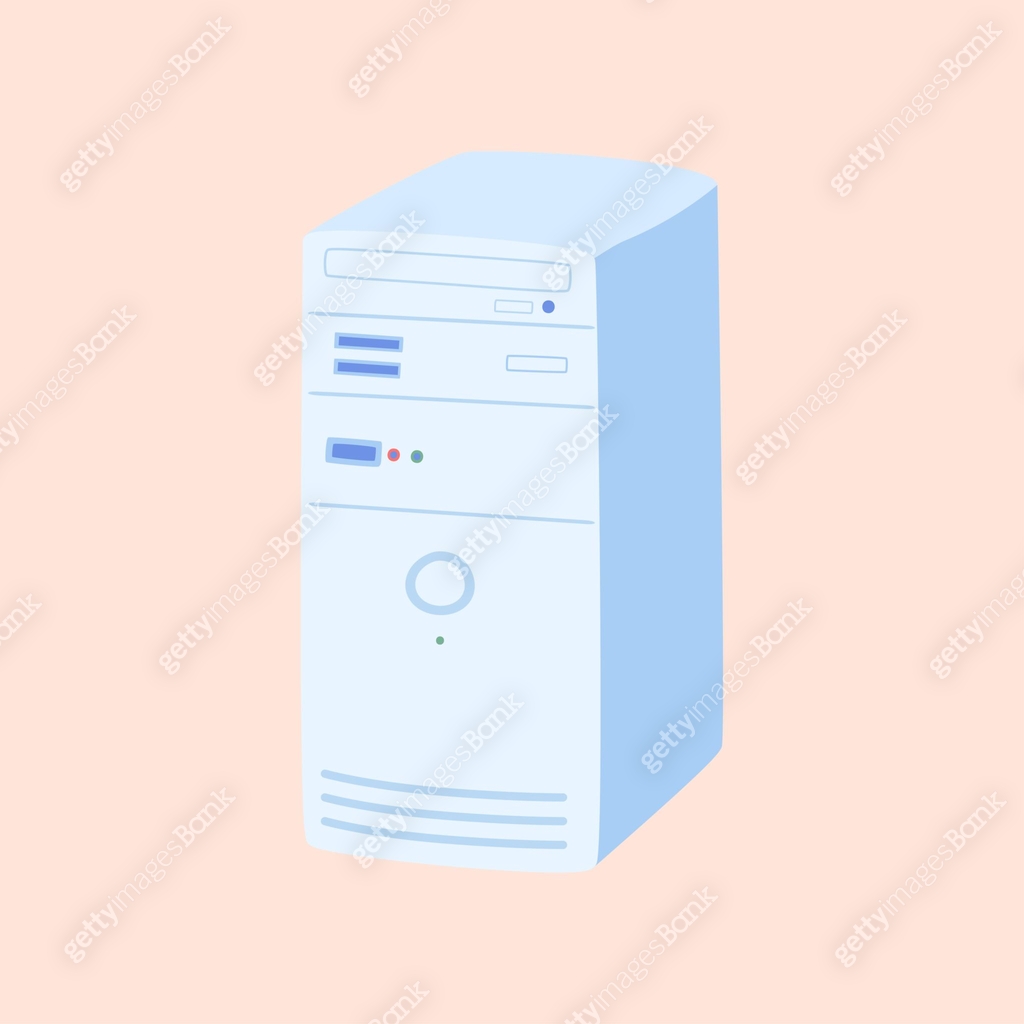 System Unit Computer Cartoon The system unit of the computer of the 90s. 이미지 (1312917899) 일러스트, 무료 ...
