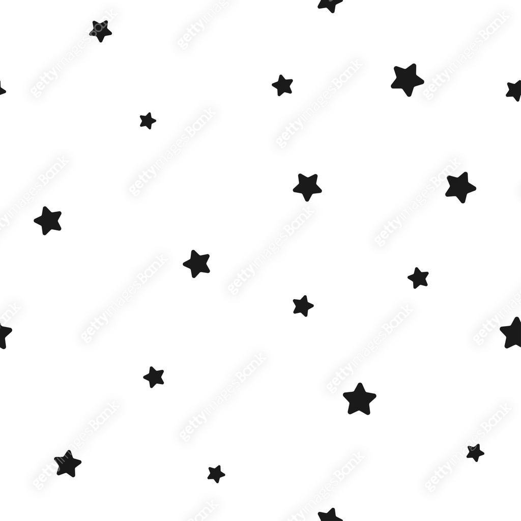 Stars Rounded Pattern Seamless abstract pattern with little rounded black stars on white ...