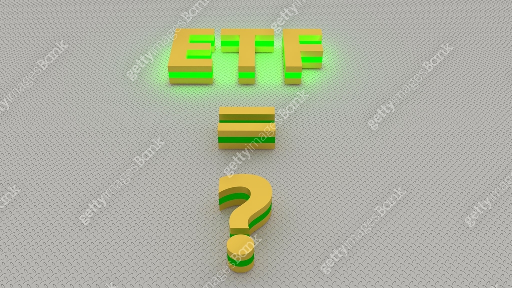 Golden ETF be equal to question mark for financial concept. Exchange ...