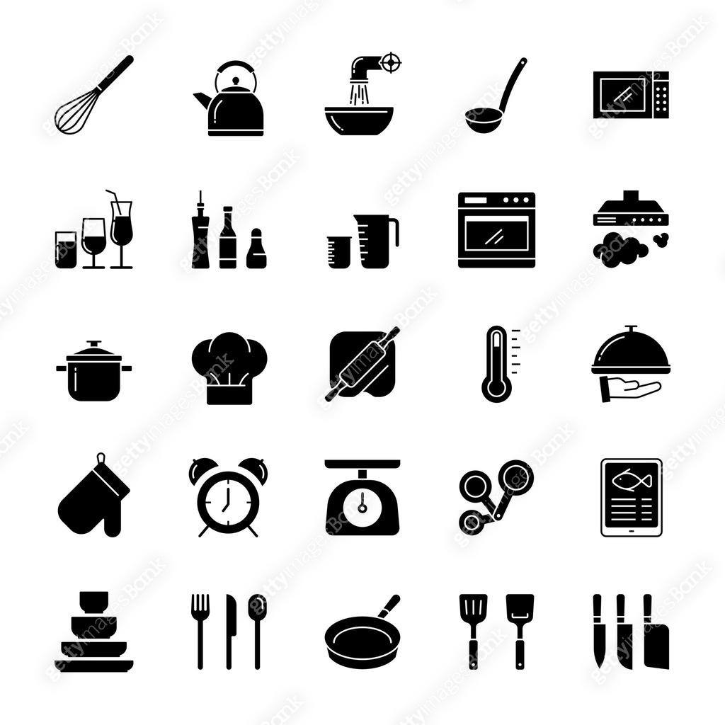 Kitchen Cooking Icon Cooking and kitchen icon set 이미지 (1320189262) 일러스트, 무료 일러스트 - 게티이미지뱅크