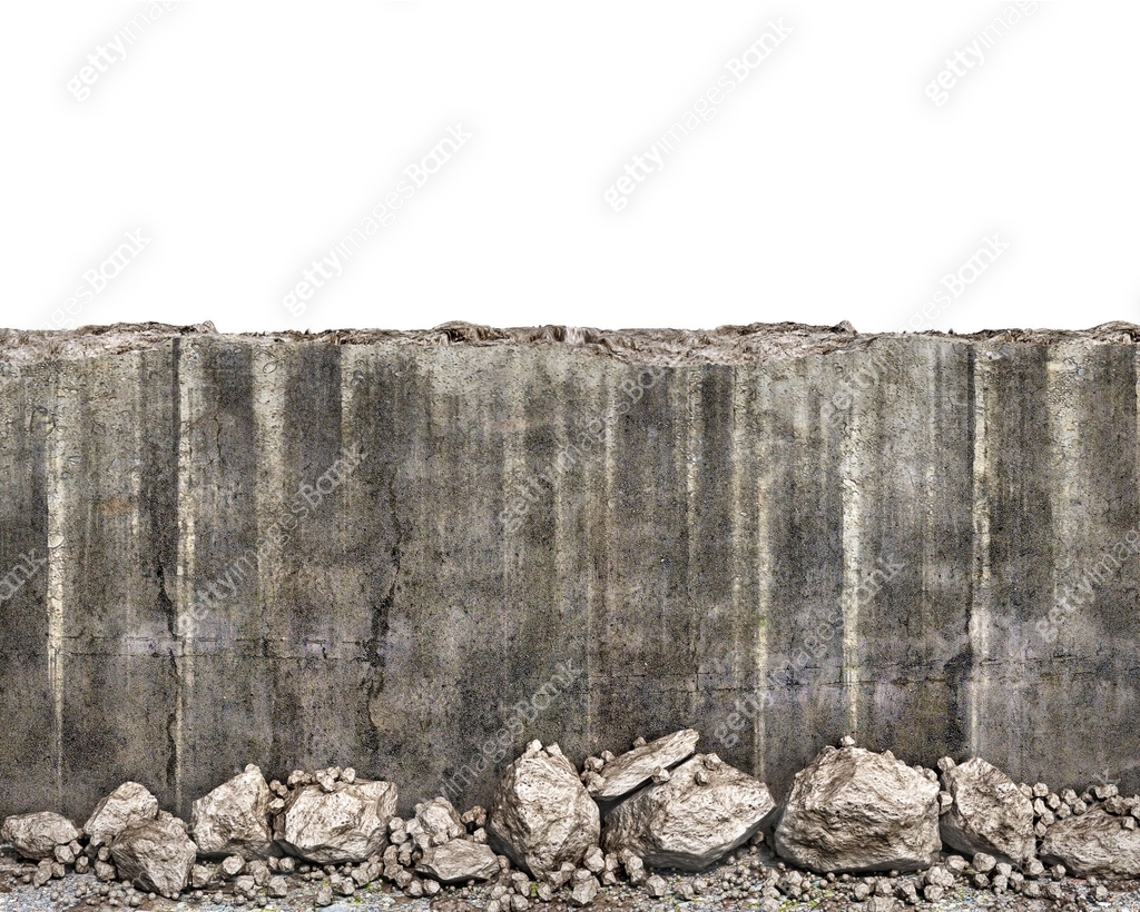 Fallen Wall Vector Half destroyed wall with the fallen stones near, 3d illustration 이미지 ...