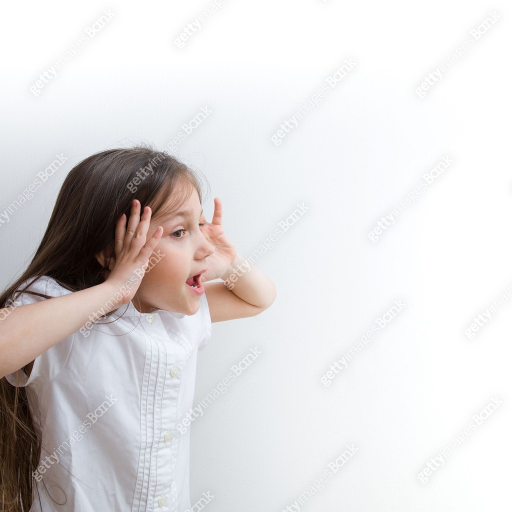 Indignant Shock A girl holds her hands on her head expressing emotions: indignation ...