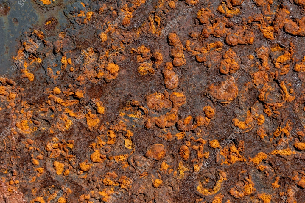 Heavy rust texture on the metal hull of a sea vessel 이미지 (1320996768 ...