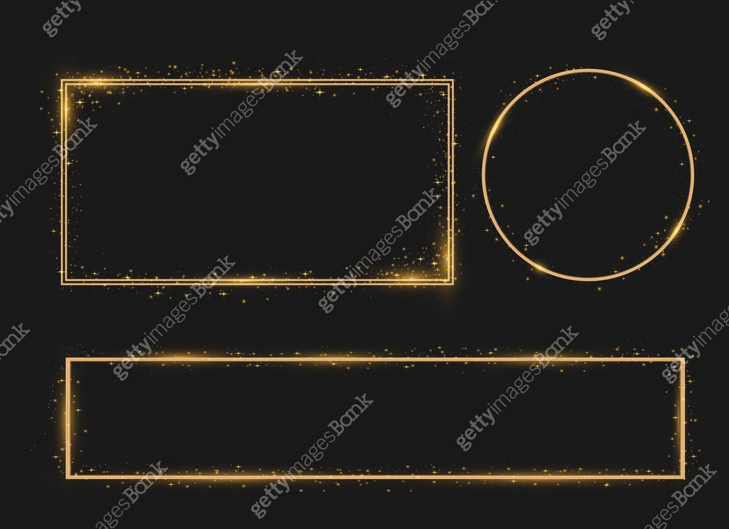 Golden shiny frames borders rim with light. 이미지 (1329509379) 일러스트, 무료 ...