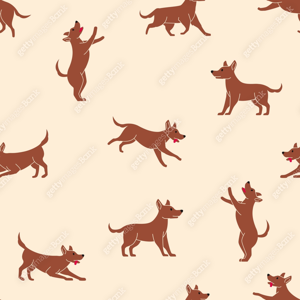 Dog pattern with dog in different poses, runs, walks and sits. 이미지 ...