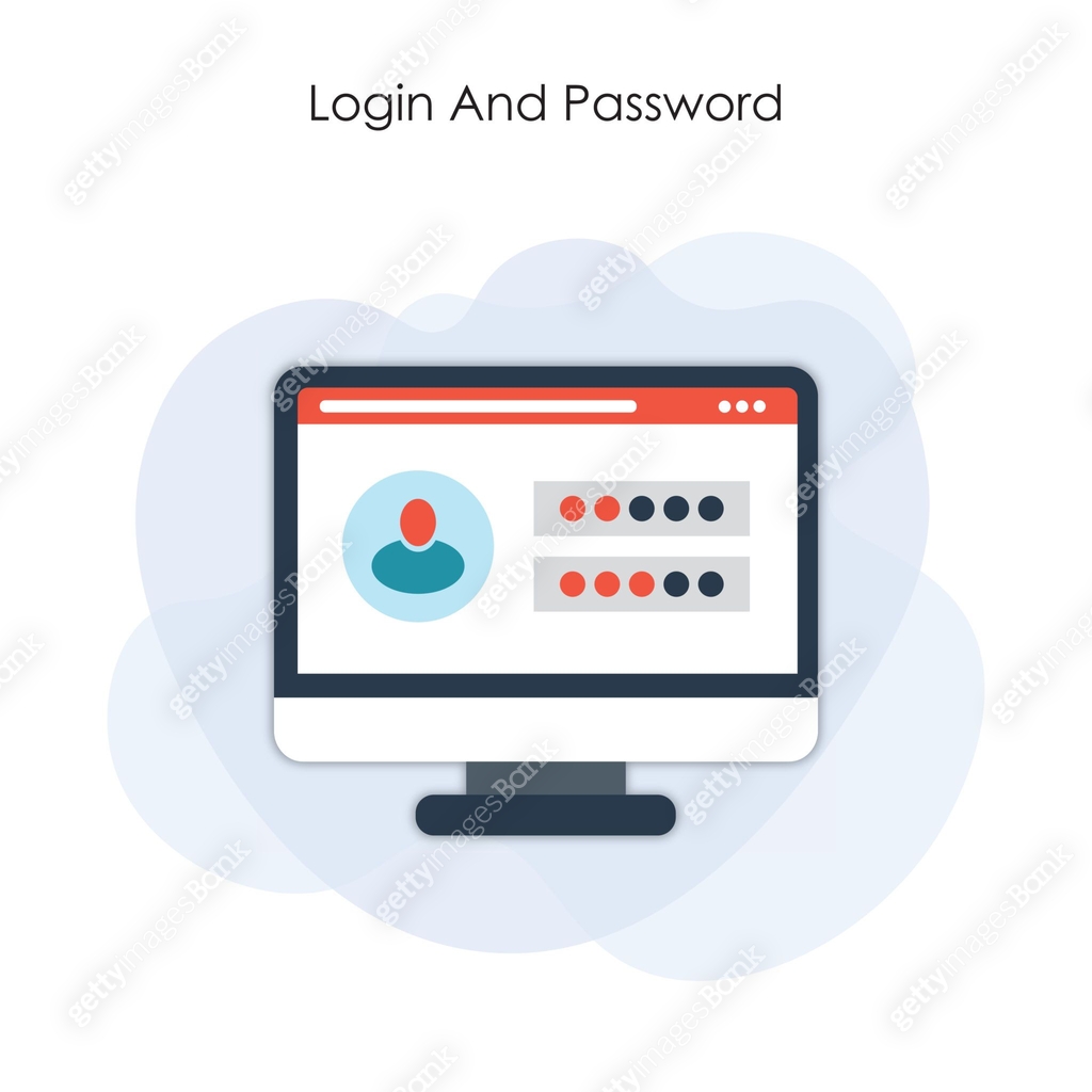 Login page on laptop screen. Notebook and online login form, sign in ...