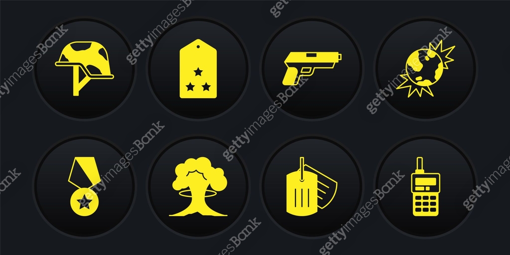 Gun Ranks Icon Ideas Set Military reward medal, Bomb explosive planet earth, Nuclear ...