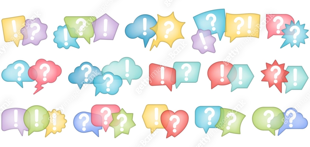 Set of Question mark. Answer sign. Speech bubble. Vector illustration ...
