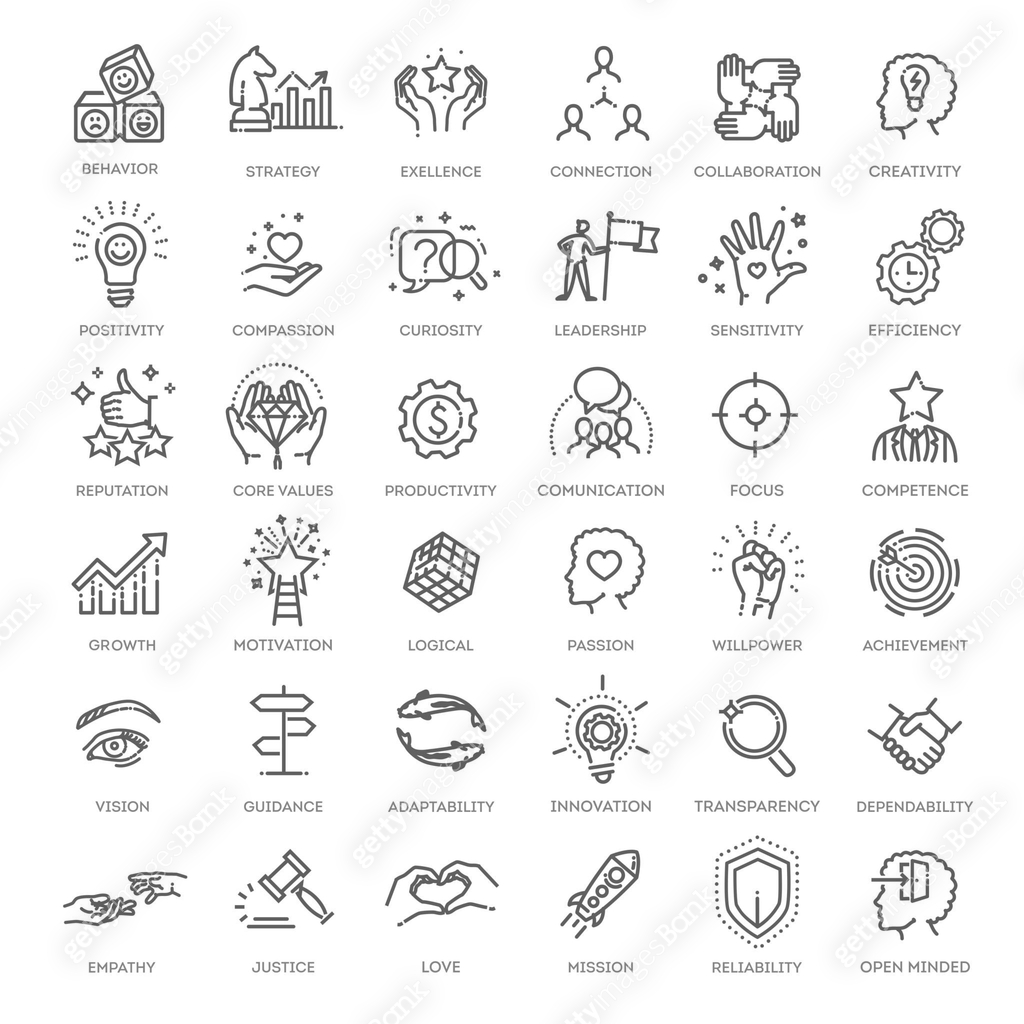 Core values line icons. Vector outline symbols 이미지 (1343793501) 일러스트 ...