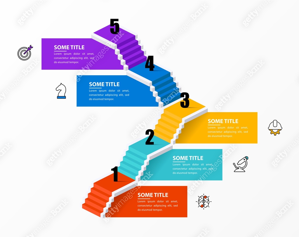 Infographic design template. Creative concept with 5 steps 이미지 ...